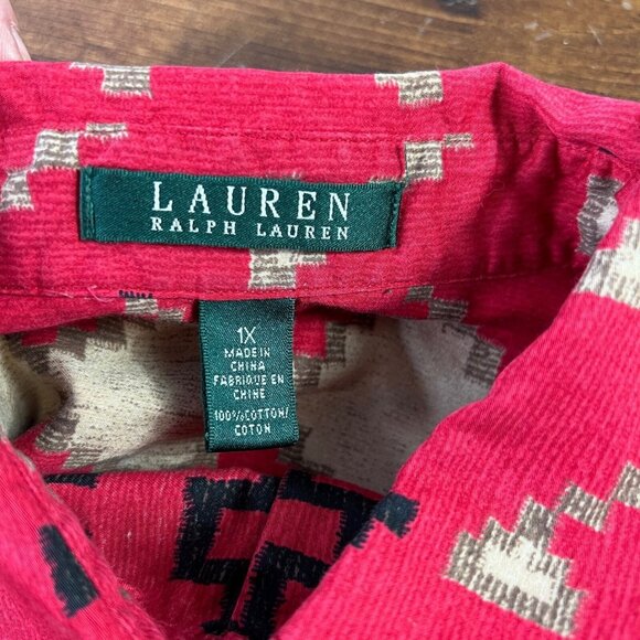 Lauren Ralph Lauren Aztec Shirt women’s size 1X southwestern button down - Picture 4 of 11